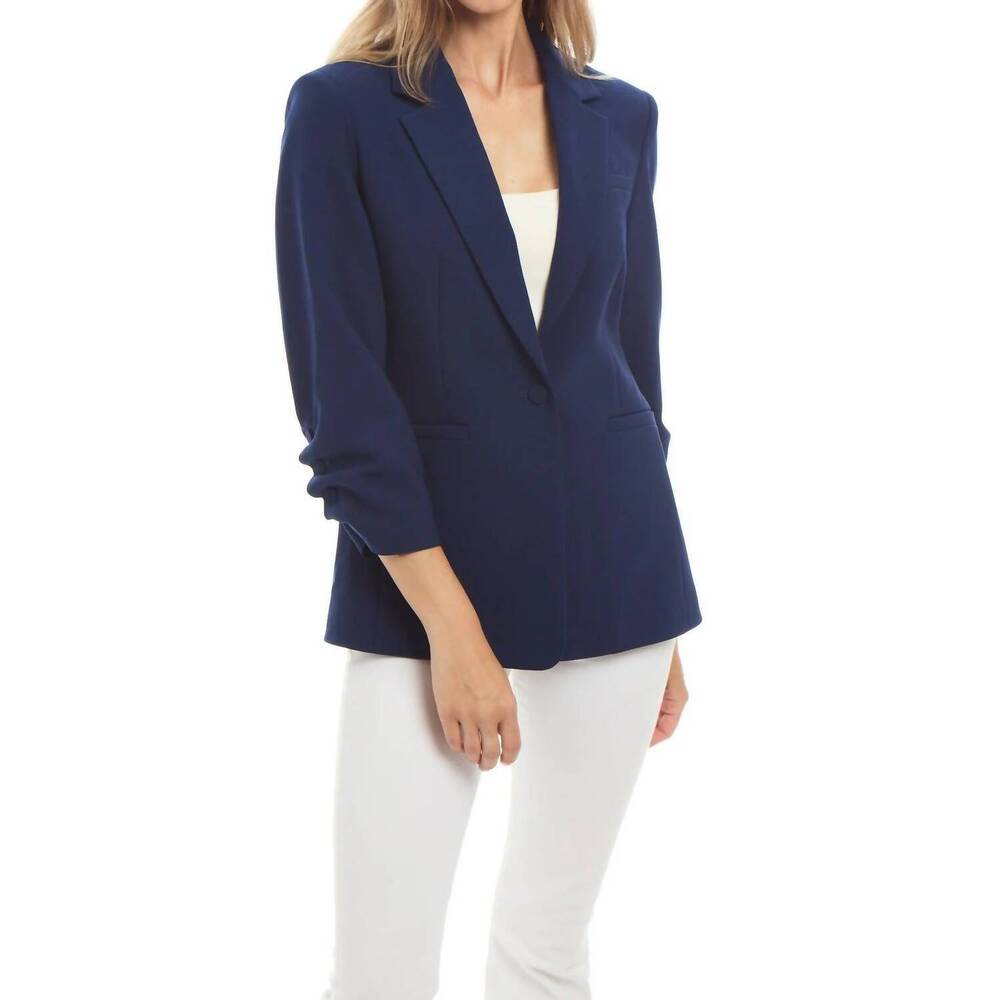 NEW PATTY KIM lucia notch blazer in navy